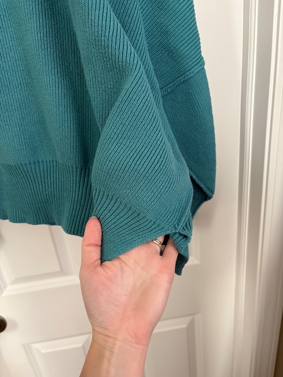 Zenana Oversized Tunic Crewneck Sweater Teal Women’s Large Easy Street Tunic - Picture 3 of 6